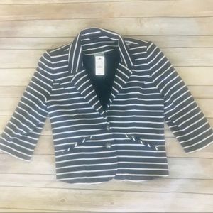 Express Navy and White Striped Blazer